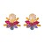 (yellow color )ins wind colorful diamond earrings fully-jewelled flowers ear stud woman occidental styleearrings