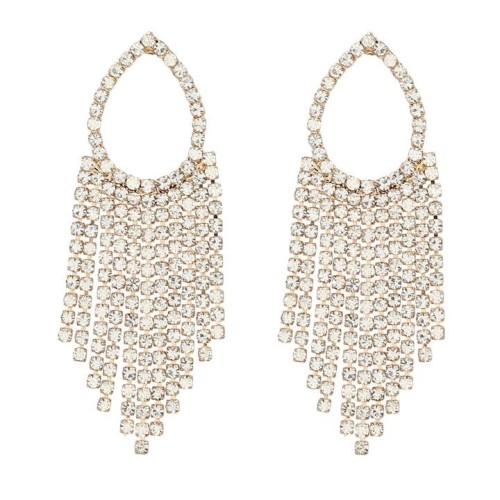 super claw chain exaggerating occidental style earrings woman drop Alloy Rhinestone tassel Earring bride