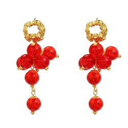  flowers earrings occidental style exaggerating woman multilayer resin weave e..