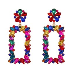 trend colorful diamond earrings occidental style exaggerating Earring woman fl..