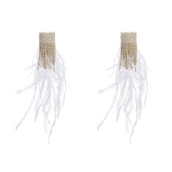 Autumn and Winter occidental style earrings woman Alloy diamond long style fea..