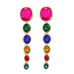 trend colorful diamond earrings exaggerating occidental style Earring woman mu..