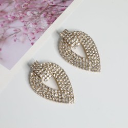 occidental style style exaggerating style Rhinestone drop earrings silver Ladi..