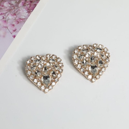 occidental style fully-jewelled exaggerating Rhinestone big love heart-shaped earrings brilliant banquet tempera