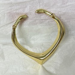 occidental style exaggerating personality wind MetalV Word necklace fashion hi..