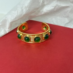 occidental style retro samll width surface pattern mosaic gem opening bangle f..
