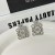  retro hollow carving three-dimensional diamond earrings temperament high ear stud