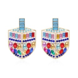 occidental style wind personality exaggerating Alloy enamel diamond geometry e..