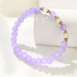  occidental style girl student beads bracelet color glass beads handmade elast..