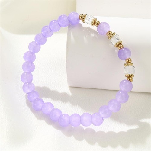  occidental style girl student beads bracelet color glass beads handmade elasticity rope