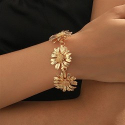 gold flowers sun flower temperament trend samll all-Purpose personality bracel..