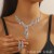 occidental style fashion clavicle chain earrings set  fully-jewelled claw chain black diamond