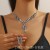 occidental style fashion clavicle chain earrings set  fully-jewelled claw chain black diamond
