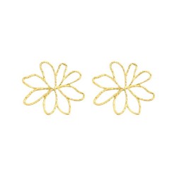 fashion wind hollow flowers earrings  occidental style personality wind Metal ..