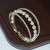  bride Pearl Rhinestone opening bangle bracelet gold silver color diamond bracelet woman