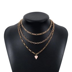 occidental style samll multilayer enamel color love necklace  brief Metal wind..