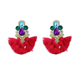 trend colorful diamond earrings tassel Earring woman occidental style exaggera..