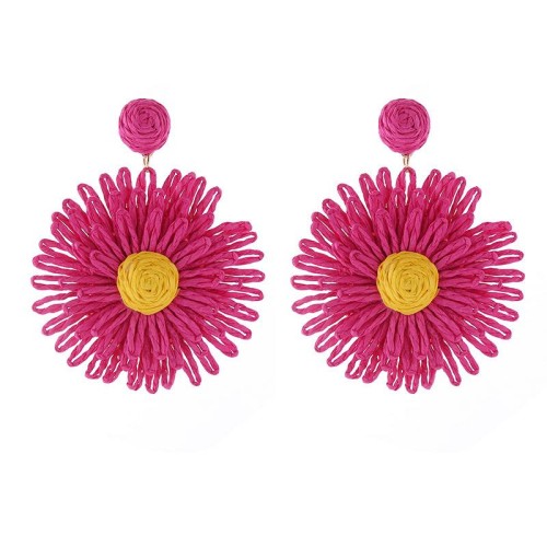 occidental style retro Bohemian style sun flower earrings woman temperament all-Purpose handmade weave Earri