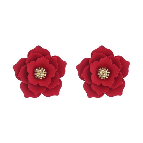 earrings occidental style Alloy flowers earrings temperament elegant trend woman Earring