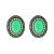 retro palace wind geometry Round earrings Alloy diamond embed resin ear stud fashion brief