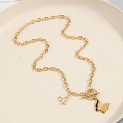 fine fashionOL butterfly chain titanium steel temperament necklace