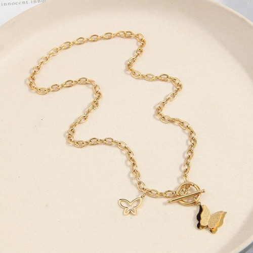 fine fashionOL butterfly chain titanium steel temperament necklace