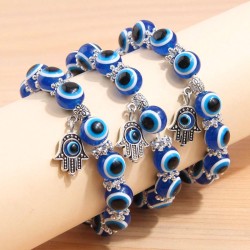 fashion concise all-Purpose eyes bangle beads three layer all-Purpose woman br..