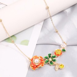 occidental style fashion Country style sweetOL flowers personality woman neckl..