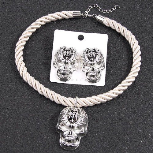 occidental style fashion  retro big skull establishment necklace retro exaggerating ear stud woman set