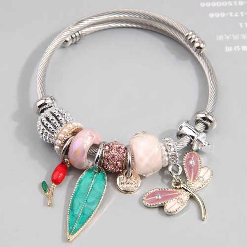 fashion conciseDL concise Leaf pendant more elements accessories lady personality bangle
