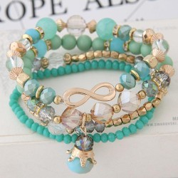occidental style trend  concise crystal mash up personality fashion bracelet