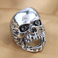 fashion retro skull exaggerating temperament opening ring
