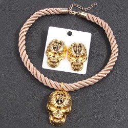 occidental style fashion  retro big skull establishment necklace retro exagger..