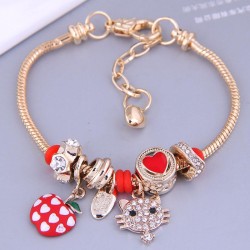 occidental style fashion  gold Metal all-PurposeDL concise apple cat accessori..