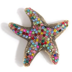 occidental style fashion concise retro color diamond starfish temperament lady..