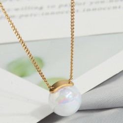 fine Korean style fashionOL Shells Pearl titanium steel personality woman neck..