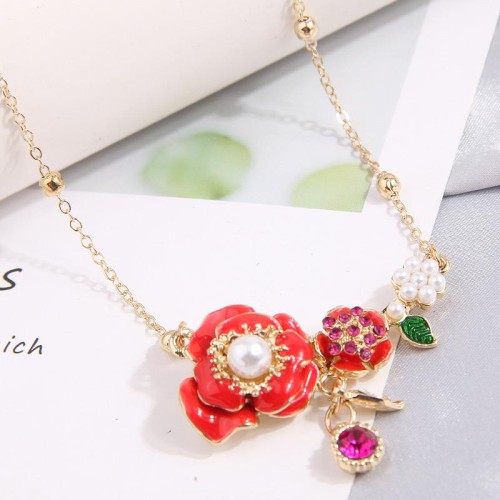 occidental style fashion Country style sweetOL flowers personality woman necklace