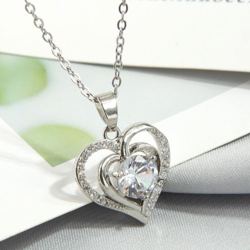 fashion sweetOL bronze Zirconium love personality woman necklace