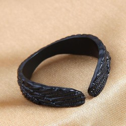 fashion black wings personality woman opening ring