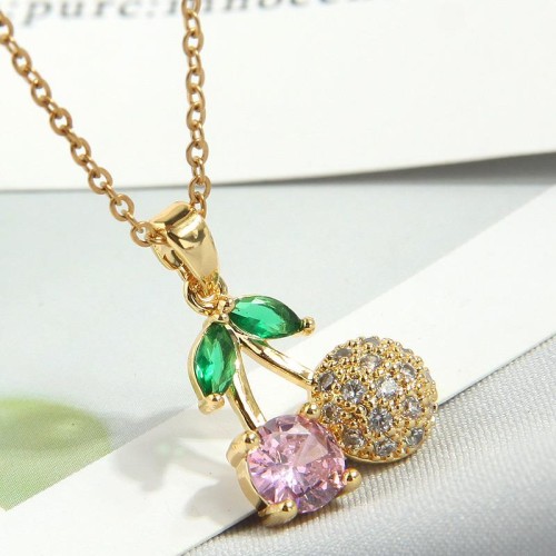fashion sweetOL bronze cherry personality woman necklace