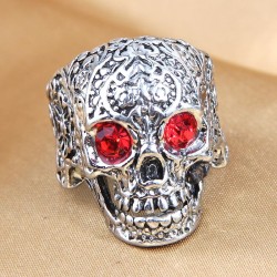 fashion retro skull color eyes temperament opening ring
