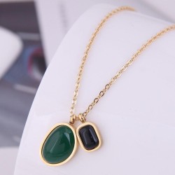 Korean style fashion concise all-Purpose color gem titanium steel personality ..