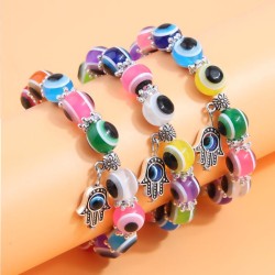 fashion concise all-Purpose eyes bangle beads three layer all-Purpose woman br..