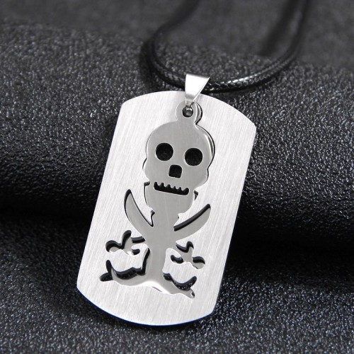 fashion skull stainless steel pendant man necklace