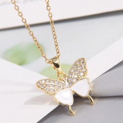 fine Korean style fashion sweetOL bronze embed Zirconium butterfly  personalit..