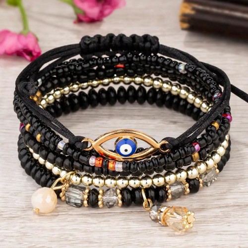 occidental style fashion Bohemia noble wind beads eyes accessories temperament multilayer woman bracelet