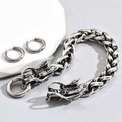 European and American Fashion Retro Auspicious Head Bracelet Smooth Ear Ring M..