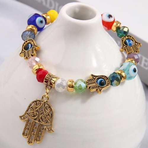 occidental style fashion concise series gold beads eyes lady bracelet