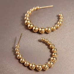 fashion gold stainless steel big samll temperament lady ear stud