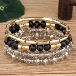 fashion noble wind concise glass mash up temperament woman multilayer bracelet